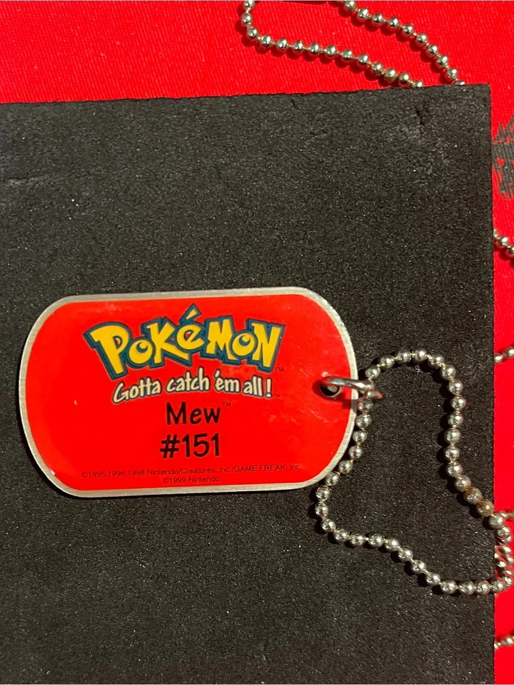 Pokemon Red Mew #151 Dog Tag Necklace